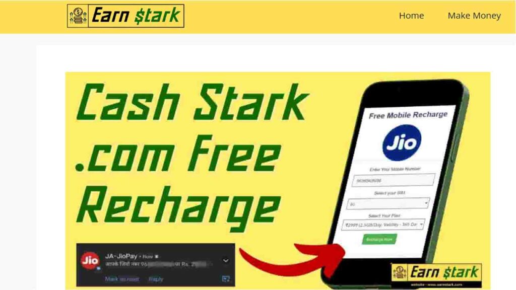 Earnstark.com Free Recharge Real or Fake